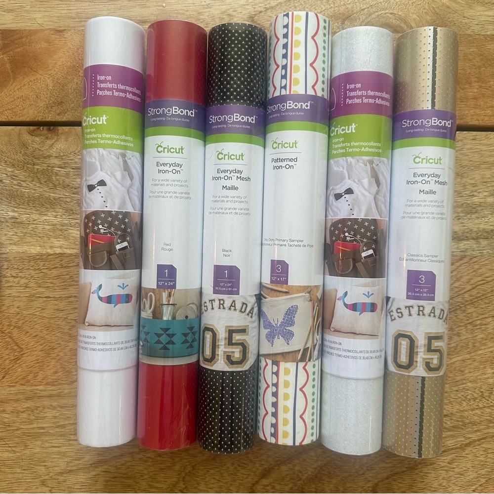 Cricut StrongBond iron-on transfer rolls new in package 6 rolls